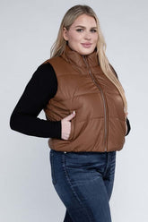 Stylish Plus Size Puffer Vest Jacket - Cozy & Functional, Puffer Vests, $ 35.00, A Moment Of Now™